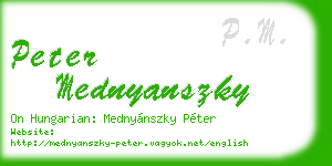 peter mednyanszky business card